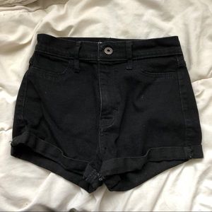 Abercrombie Kids black high rise shorts